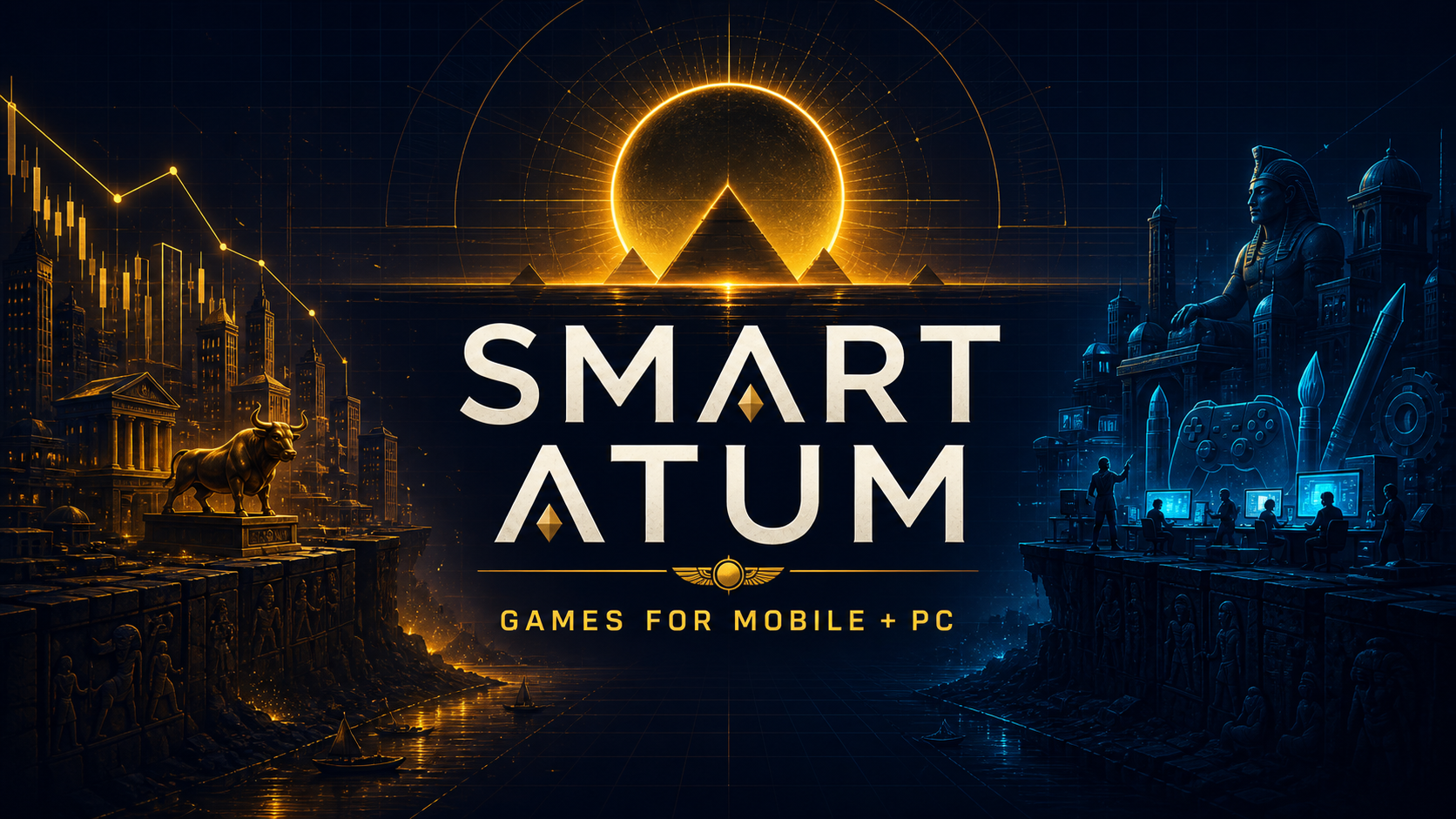 Smart Atum artwork representing games for mobile and PC